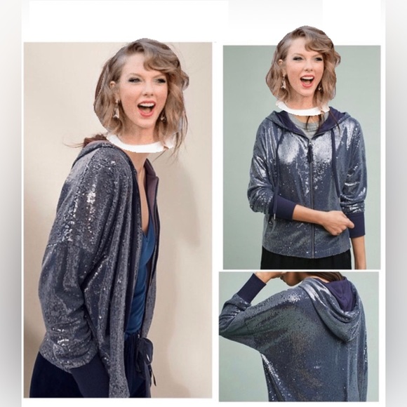 Anthropologie Tops - Anthropologie Postmark Sequin Jacket 💙✨⚡️Need Taylor Swift Eras Tour Sparkle?